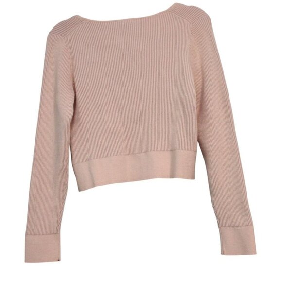 NWT J Crew Cropped Cardigan Sweater Large Ribbed Knit Low Cut Scoop Neck Preppy - Picture 7 of 11